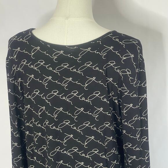 Chico's the Ultimate Tee Basic Glam Girl All over Print Womens Scoop Neck Sz L - Picture 5 of 9